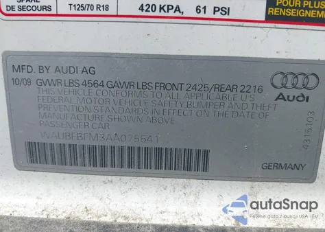 2010 Audi A3 2.0T Premium from USA, damaged, VIN WAUBFBFM3AA075541